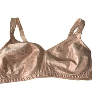 Amoena Tessa SB Bra 42DD Beige Floral Jacquard Non-Wired Mastectomy Post-Surgery